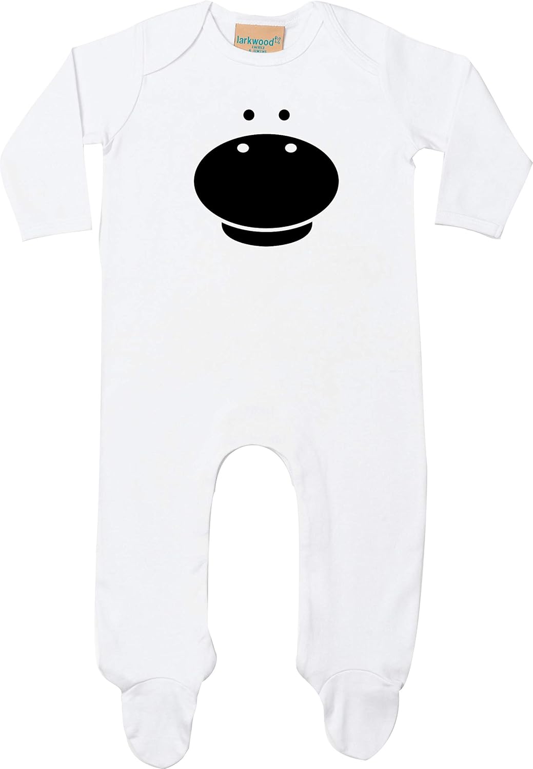 cow print baby sleepsuit