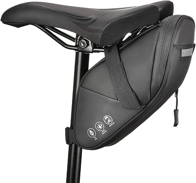 Sacoche de Selle de vélo avec réfléchissant, Sac de Queue de vélo étanche, Sac de siège sous Le siège résistant à la déchirure, Sac de vélo de Route VTT pour Le Cyclisme en Plein air