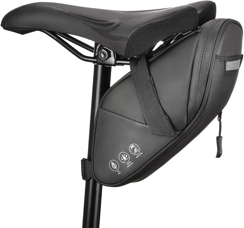 Sacoche de Selle de vélo avec réfléchissant, Sac de Queue de vélo étanche, Sac de siège sous Le siège résistant à la déchirure, Sac de vélo de Route VTT pour Le Cyclisme en Plein air