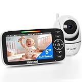 Kidsneed Baby Monitor with Camera and Audio - 5 inch 720P Video Baby Monitor, No WiFi, 48H Battery Life, Night Vision, Two Way Talk, Remote Pan Tilt Zoom, Thermal Monitor，1000 ft Range（530）