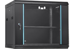 VEVOR 9U Wall Mount Network Server Cabinet, 15.5'' Deep, Server Rack Cabinet Enclosure, 200 lbs Max. Ground-Mounted Load Capa