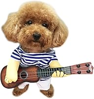 NACOCO Pet Guitar Costume Dog Costumes Guitarist Player Halloween Christmas Cosplay Party Funny Cat Clothes