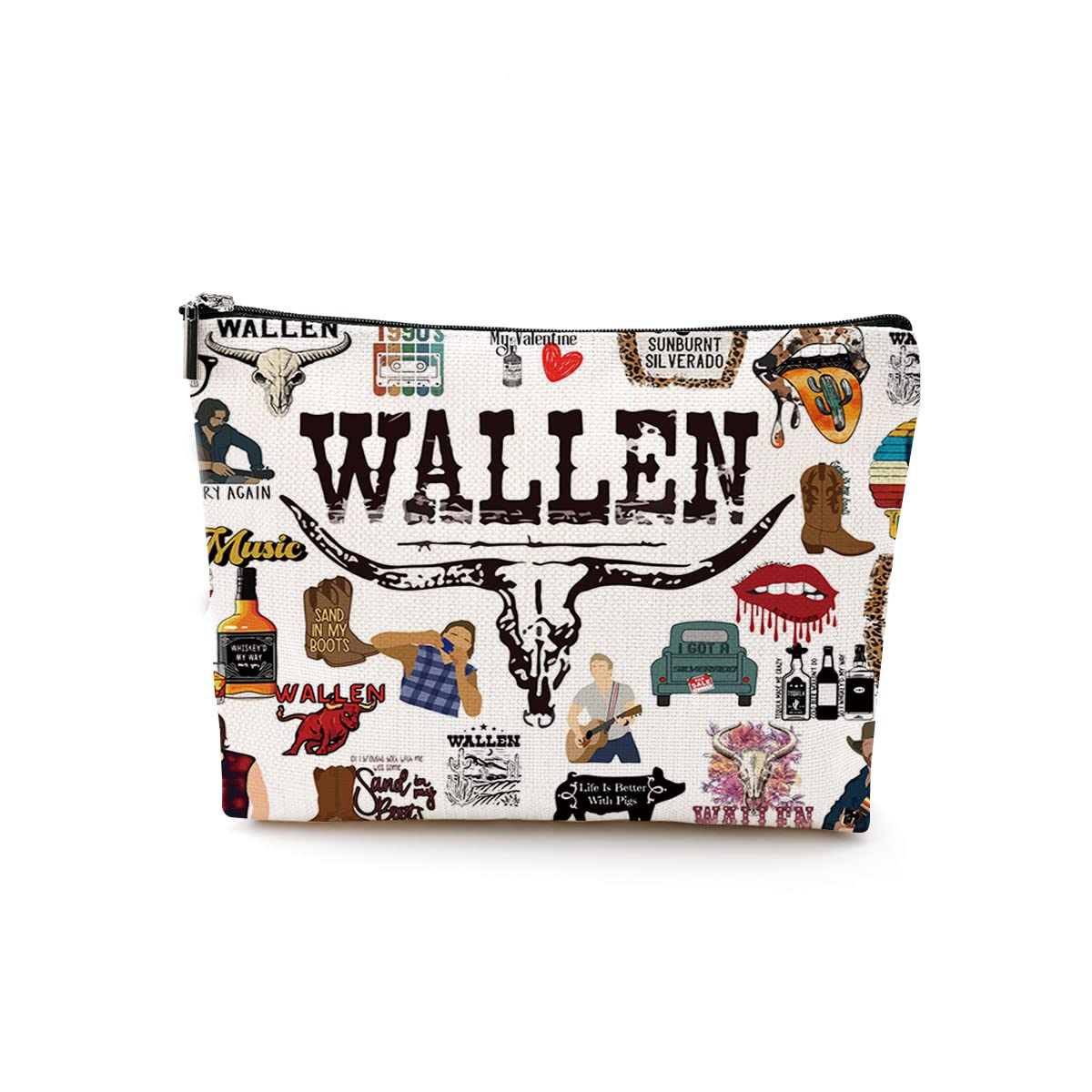 Photo 1 of DJHUNG Inspired Singer Cosmetic Bag Makeup Bag Pouch Country Music Lover Gifts Singer Song Album Bag for Women Actor Actress Teacher Friends Sister Bestie Mom Beach Friendship Birthday Graduation