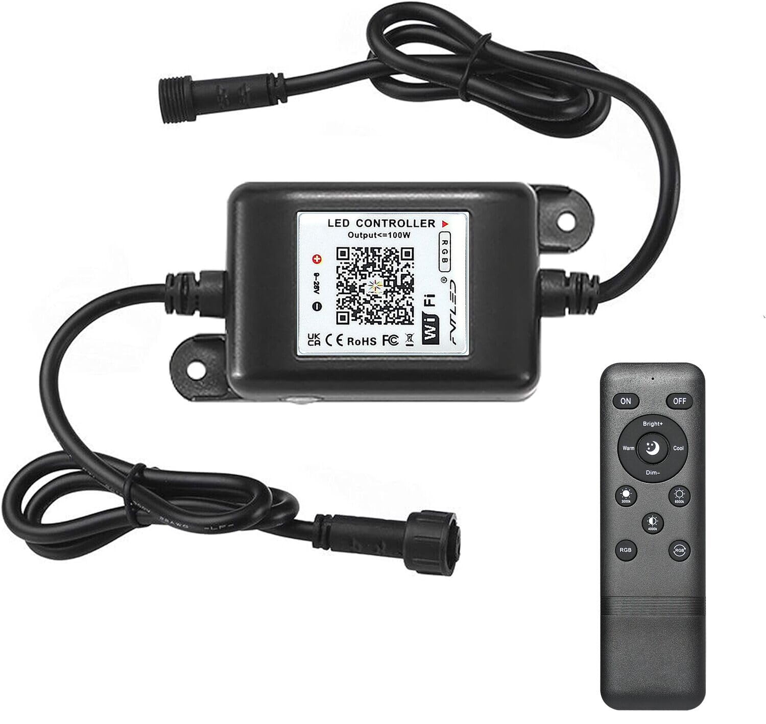 INDARUN RGB WiFi Controller Waterproof for RGB LED Decking Lights, 4 Pins