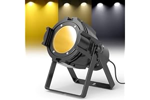 HOLDLAMP Spotlight COB LED Stage Light Par Lights Party Warm Cold White DMX Spotlights Portable Metal Housing Strobe Light Bright for Church, Concert, Theater, Photostudio, Live Show (1 Pack)