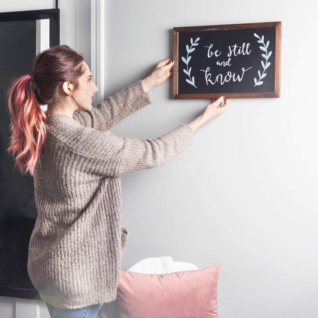 Wood Framed Magnetic Chalkboard Sign: 11x17 Inch Rustic Wall Hanging Blackboard Signs - Decorative Bulletin Board Chalkboards Perfect for a Kitchen Menu or Wedding Includes Chalk Marker and 2 Magnets : Office Products