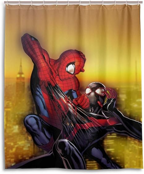 Amazon Olicsley スパイダーマン バトルヴェノム シャワーカーテンライナー 防水ポリエステル生地 バスルームシャワーカーテン ファブリックシャワーカーテン フック12個 60 72インチ シャワーカーテン ホーム キッチン オンライン通販