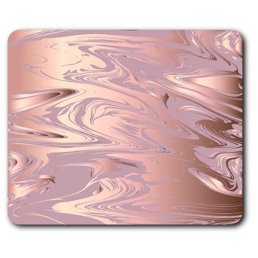 Rose Gold Marble Pattern Pretty Mouse Mat Pad Computer PC Laptop Gaming Office Home Desk Accessory Gadget 24125