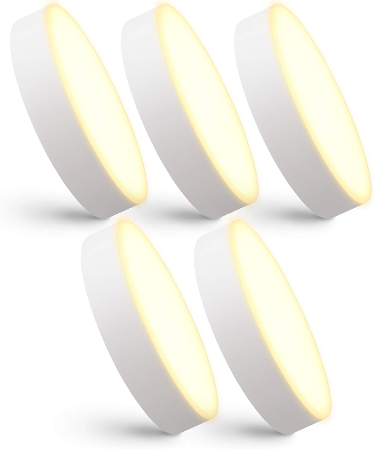 linovum 5er Set paniled Mini LED Aufbau Deckenleuchten flach warmweißes