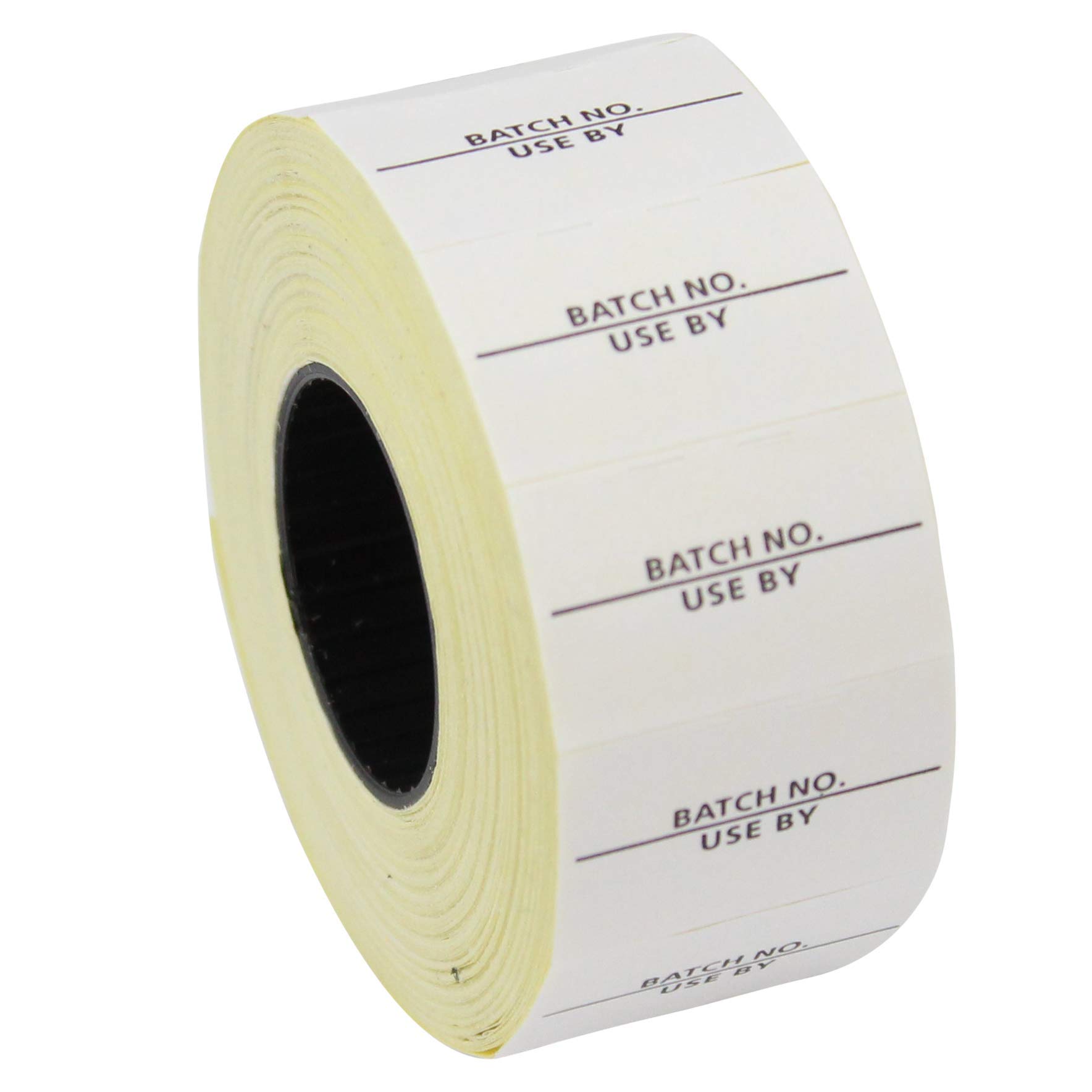 CT7 26mm x 16mm Price Gun Labels - Printed 'Batch No. / Use By' - 10 Rolls / 10,000 Labels