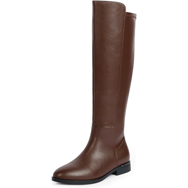brown flat dress boots Amazon.com