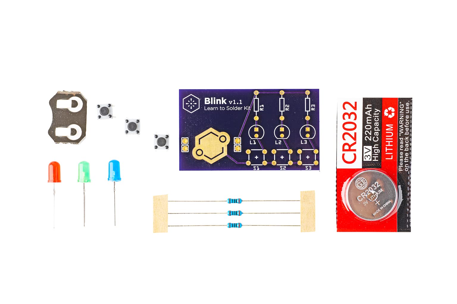 Blink LED Soldering Kit | DIY Electronics Projects for Beginners | Practice for STEM Classes & Events | Science Project Electronic Light Circuit Boards with Battery