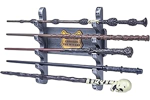 DigNew 5 Tiered Wand Holder Wall Mount,Wood Display Stand,Suitable for Wand Enthusiasts or Collectors to Display in The Living Room,Bedroom or Office