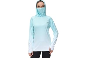 BASSDASH Women's Fishing Hoodie Shirt with Face Mask Thumb Holes UPF 50+ FS23W