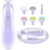 Baby Nail Trimmer Electric, 6 in 1 Baby Nail File Clippers Infant Grooming Kit Manicure Set for Toddler or Adults, Purple