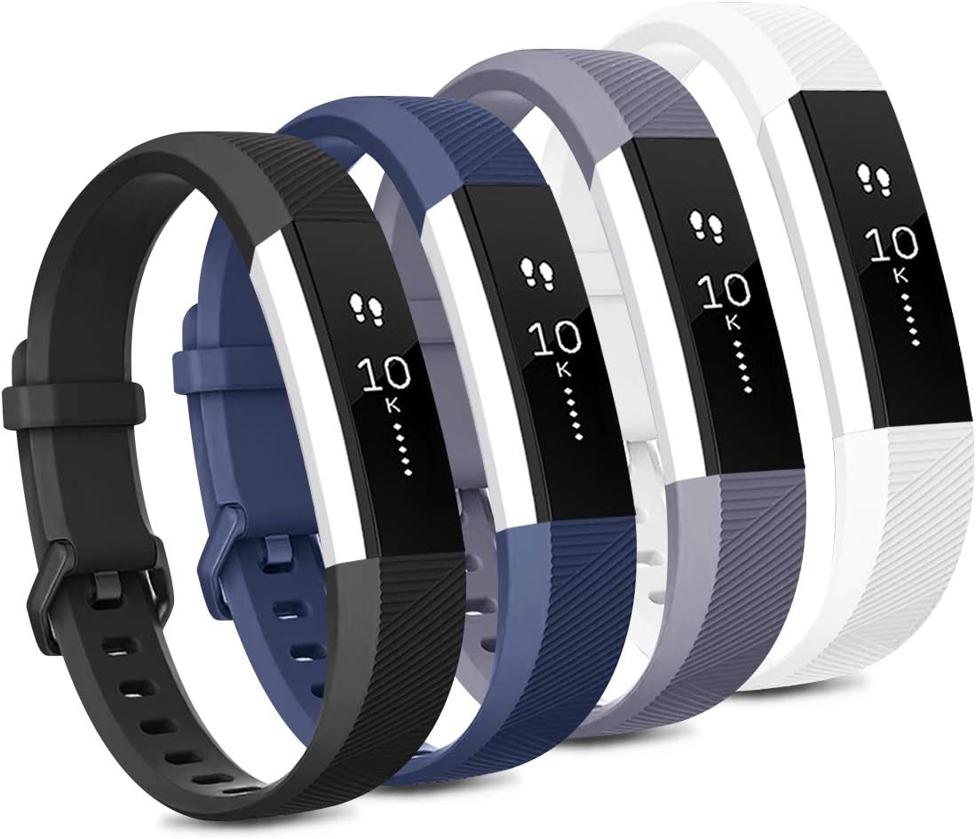 4 Bracelets Silicone Souple Pour Fitbit Versa 2 / Versa / Lite / SE - Taille S Et L, Remplacement Confortable