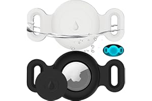 FOWSRHRG Airtag Dog Collar Holder Waterproof 2 Pack, Airtag Cases for Pet Cats Dog GPS Tracker,Silicone Airtag Holder (for Apple Airtag) Anti-Lost Personalized Dog Collar Airtag Holder