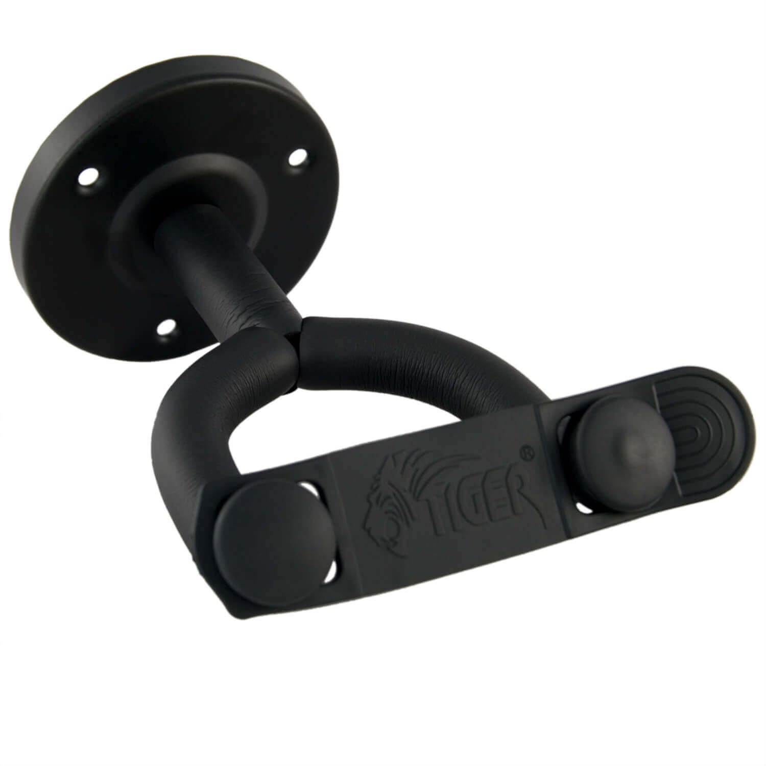TIGER GST42-BK Guitar Wall Hangers - Secure Wall Mount Hook with Optional Securing Strap