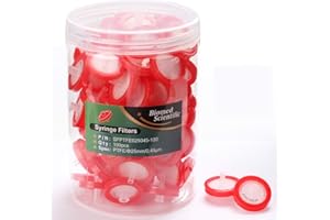 Biomed Scientific Syringe Filter PTFE Membrane 25mm Diameter 0.45um Pore Size Non Sterile Pack of 100