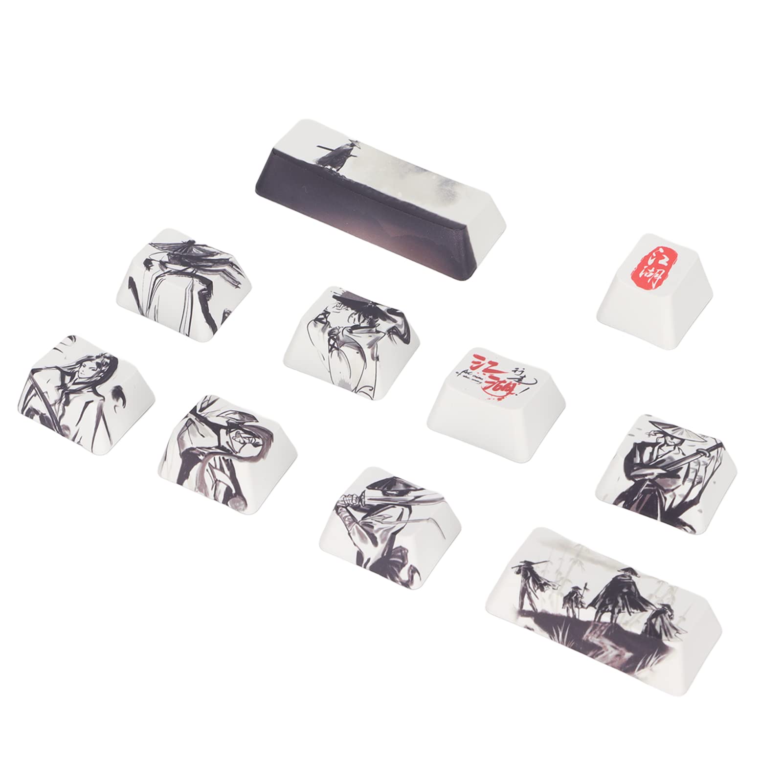 linxiaojix Keycap, Small Volume Sublimation Process Custom Keycaps DIY Production Clear Pattern Simple for Mechanical Keyboard for Computer for Home