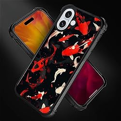 CARLOCA Compatible with iPhone 16 Case, Red Koi