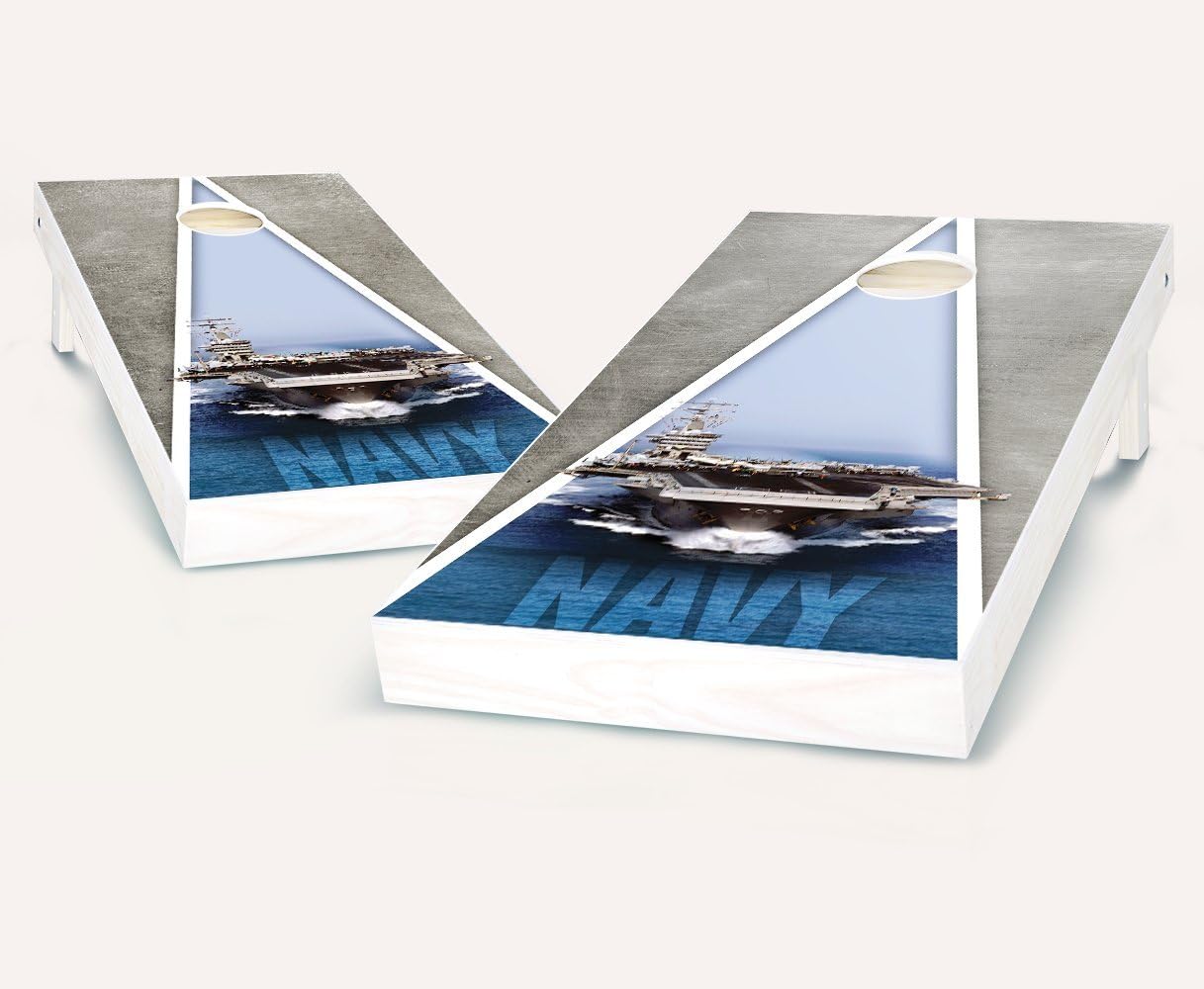 Tailgating Pros US Navy Cornhole Boards with Set of 8 Cornhole Bags