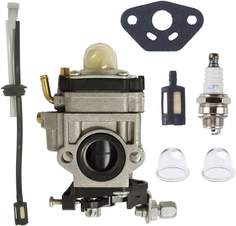 TuneUp Kits HURI Carburetor with Gasket Fuel Line Fuel Filter Primer Bulb for Husqvarna 145BT