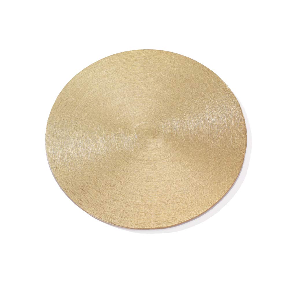 NKlaus 1x Candle Plate Ø10cm Aluminium Gold matt Optic Decoration Plate Round Thickness 0,5cm Candle Coaster for Pillar Candles Dishwasher Safe 2817
