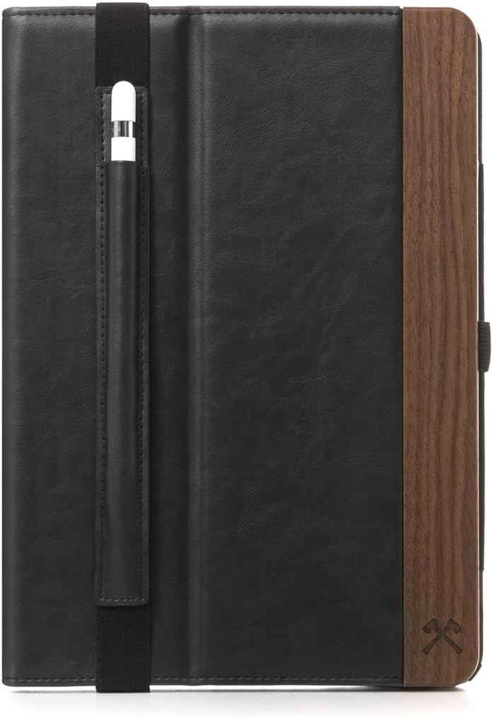 Woodcessories - EcoWallet iPad Case - Premium Pouch for the iPad of FSC certified walnut wood & vegan leather (iPad Pro 12.9 (Univ. Fit 2015/17))