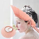 Baby Shower Cap Shield, Baby Hair Wash Hat, Shower Cap for Kids, Pink Bathing Cap Bath Hat Bathing Safe Silicone Protection, 