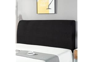 KSUYICA Bed Headboard Slipcover Elastic Headboard Cover Thick Fabric Stretch Bed Headboard Cover Washable Headboard Slipcover Queen for Bedroom Decorative (Black, 71 Inch)