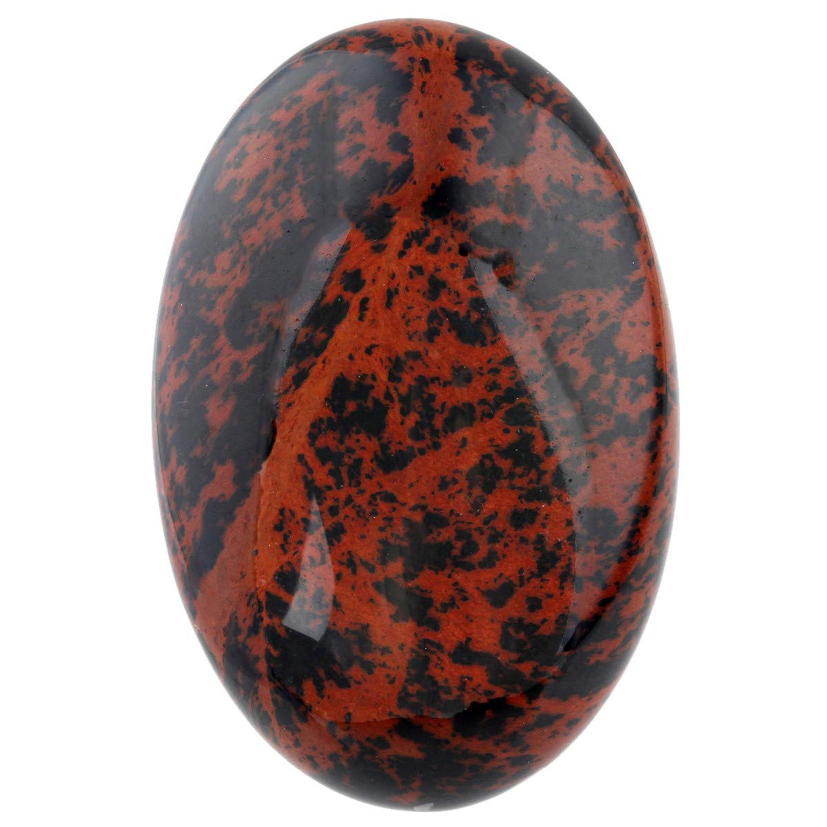 Nupuyai Mahogany Obsidian Palm Worry Stone for Therapy, Oval Pocket Massage Stone Healing Crystal for Meditation 6cm
