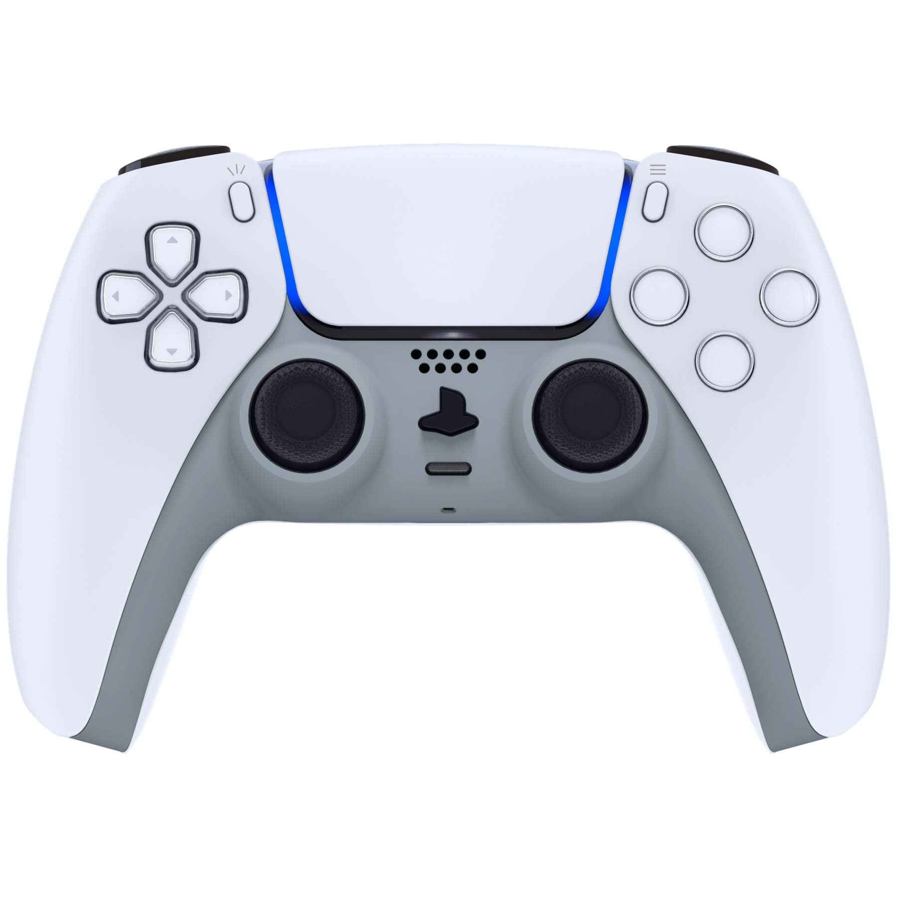 eXtremeRate New Hope Gray Decorative Trim Shell Compatible with p s 5 Controller, DIY Replacement Clip Shell, Custom Plates Cover Compatible with p s 5 Controller with Accent Rings