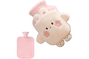 Cartoon Animal Hot Water Bottle, 1L Hot Water Bag With Plush Cover, Leakproof Warm Waters Bag, Winter Warmer Gift For Hands, 