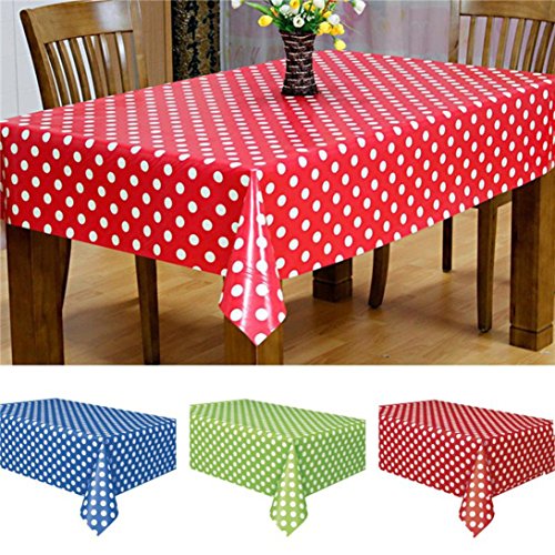 Dressffe Waterproof Plastic Tablecovers Table Cloth Cover Party Catering Events Tableware (Blue)