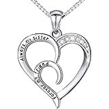 925 Sterling Silver Always My Sister Daughter Mother Forever My Friend Love Heart Necklace for Women Sister Mother Gift