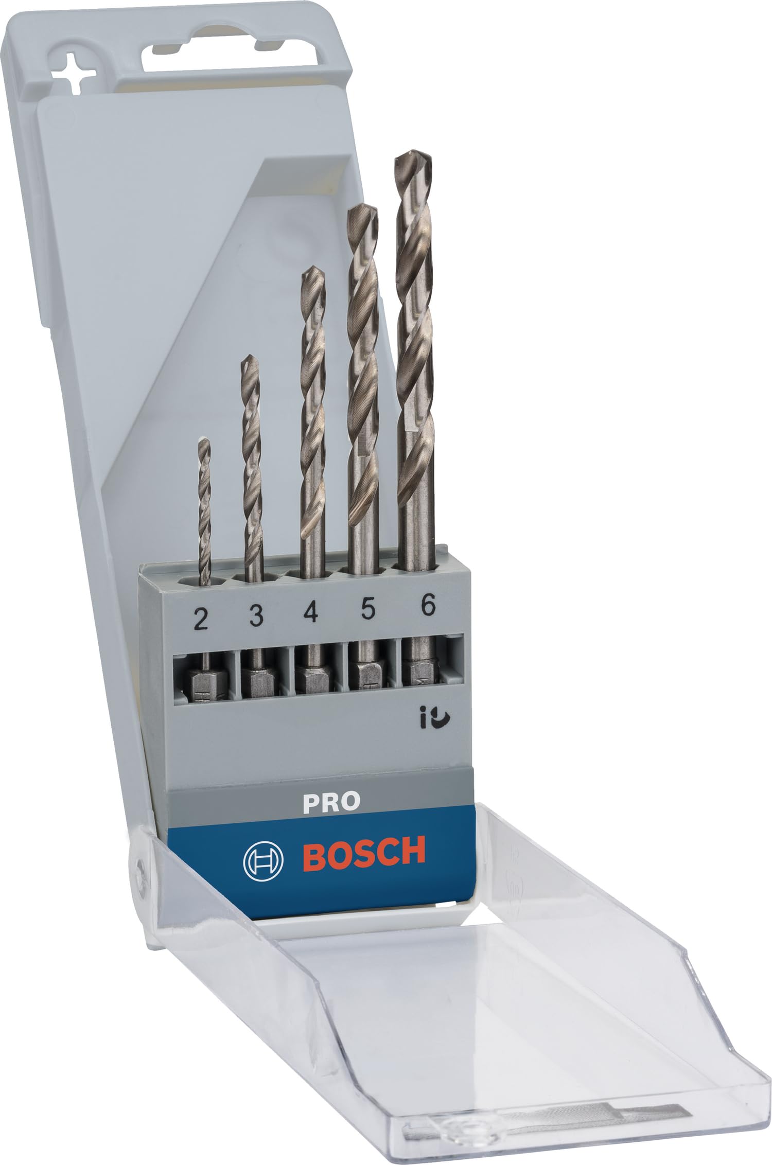 Bosch 5x PRO Metal HSS-G Hex Twist Drill Bit Set (for Non-ferrous metals, Steel, Ø 2,0, 3,0, 4,0, 5,0, 6,0 mm, Professional Accessory Rotary Drill/Drivers)