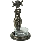 Veronese Design 4 3/4" Spiral Triple Moon Goddess Tealight Candle Holder Resin Sculpture Bronze Finish