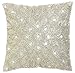 Lightnpro Handwoven Silver Pillow Cover - 12x12 Inch, Handmade Luxury Soft Peacock Design Decorative Cushion Case for Couch, Sofa, and Bed - Artisan-Made - Cover Only (1 Pack)