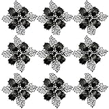 Worldoor 20PCS Glitter Poinsettia Christmas Tree