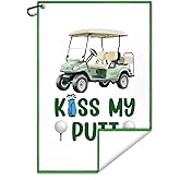 Juoqg Kiss My Golf Towel, Funny Golf Bag Towel with Clip, Golfing Accessories for Men Women, Christmas Retirement Birthday Gifts for Golfer Sport Fan Player, Golfing Gifts for Grandpa Dad Uncle