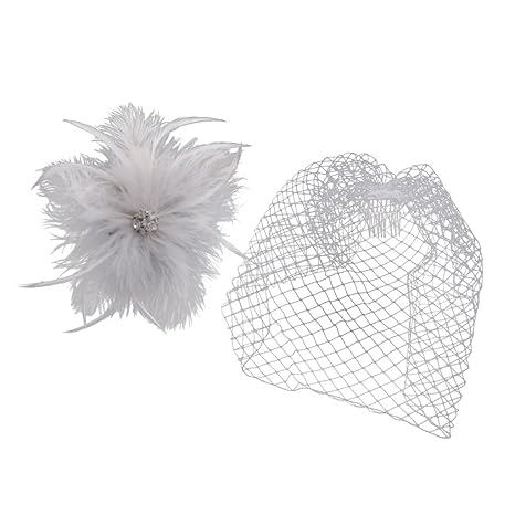 Buy Sellbury Vintage White Feather Fascinator Hair Clip Wedding