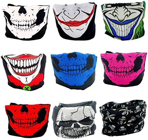 ANMIXIN 9PCS Elastic Seamless Scarf Outdoor sport hood Multifunctional Headwear, High Elastic Headband, Sports Magic Scarf , Athletic Headwrap, Womens Hairband (9, kanitting material)