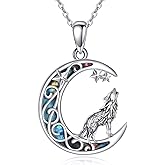 SDOPIR Wolf Necklace for Women 925 Sterling Silver Wolf Jewelry Pendant Birthday Gifts for Her