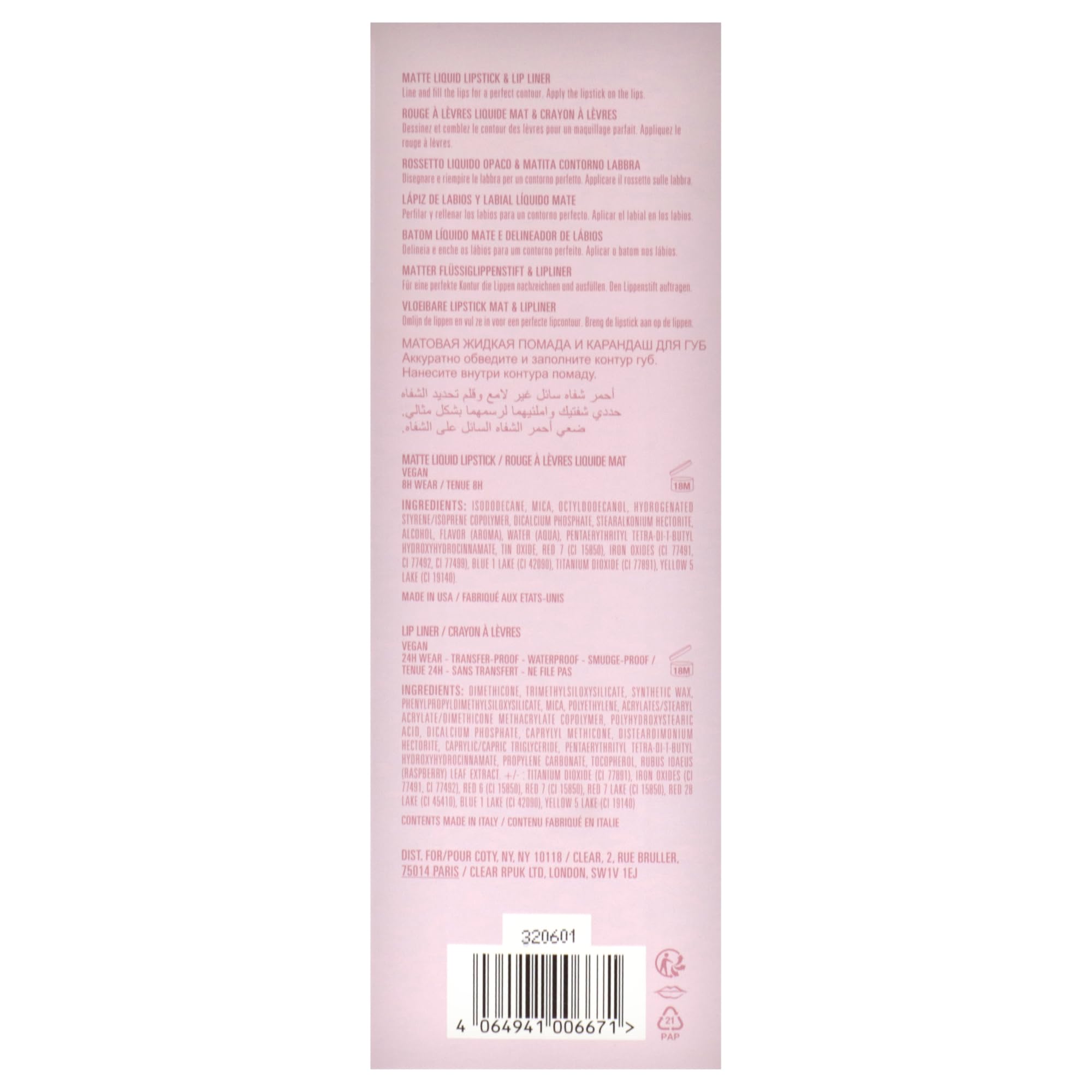 Kylie Cosmetics Matte Lip Kit - 802 Candy for Women - 2 Pc 0.10 oz Matte Liquid Lipstick, 0.03 oz Lip Liner