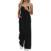 ATOG Women's Summer Jumpsuits Boho Wide Leg Overalls Casual Floral Print Rompers Beach Outfits with Pockets