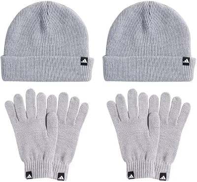 Mixte Glove + Beanie Pack Hat, Light Grey Heather/White, S-M