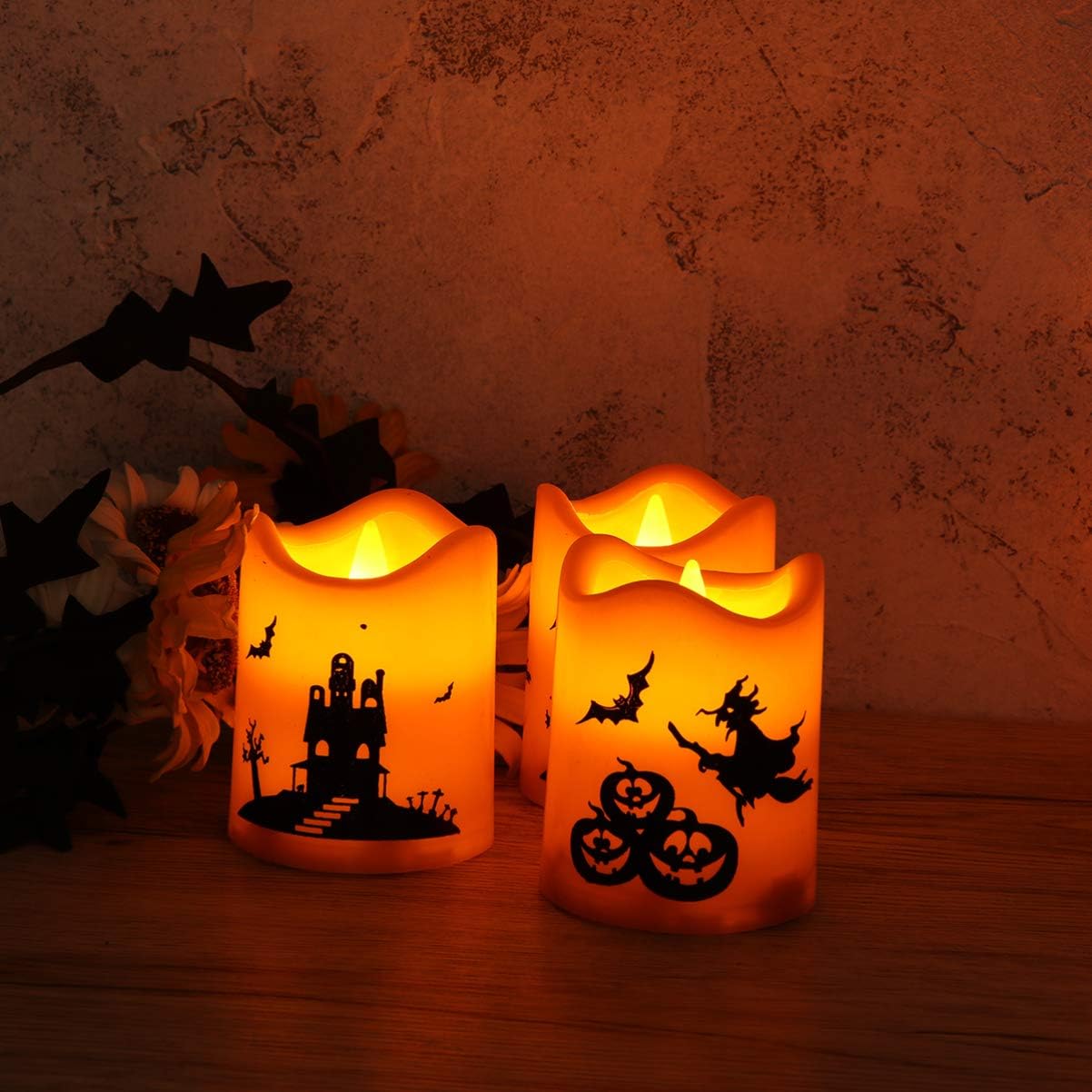 40 Stück Helle 3D Halloween LED Kerzen – Flammenlose Teelichter Im Kürbis-Design!
