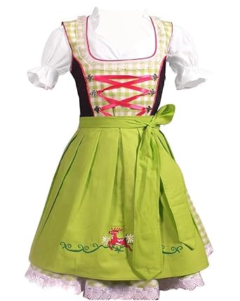 Trachtenkleid 3tlg. Kinder Dirndl Mädchen Kleid Gr. 92,104,116,128,140,146,152