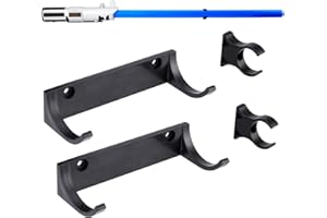 LEKUSHA Horizontal Lightsaber Wall Mount Holder Light Saber Display Rack Hook Stand, Compatible for Any Lightsaber, Black Pac